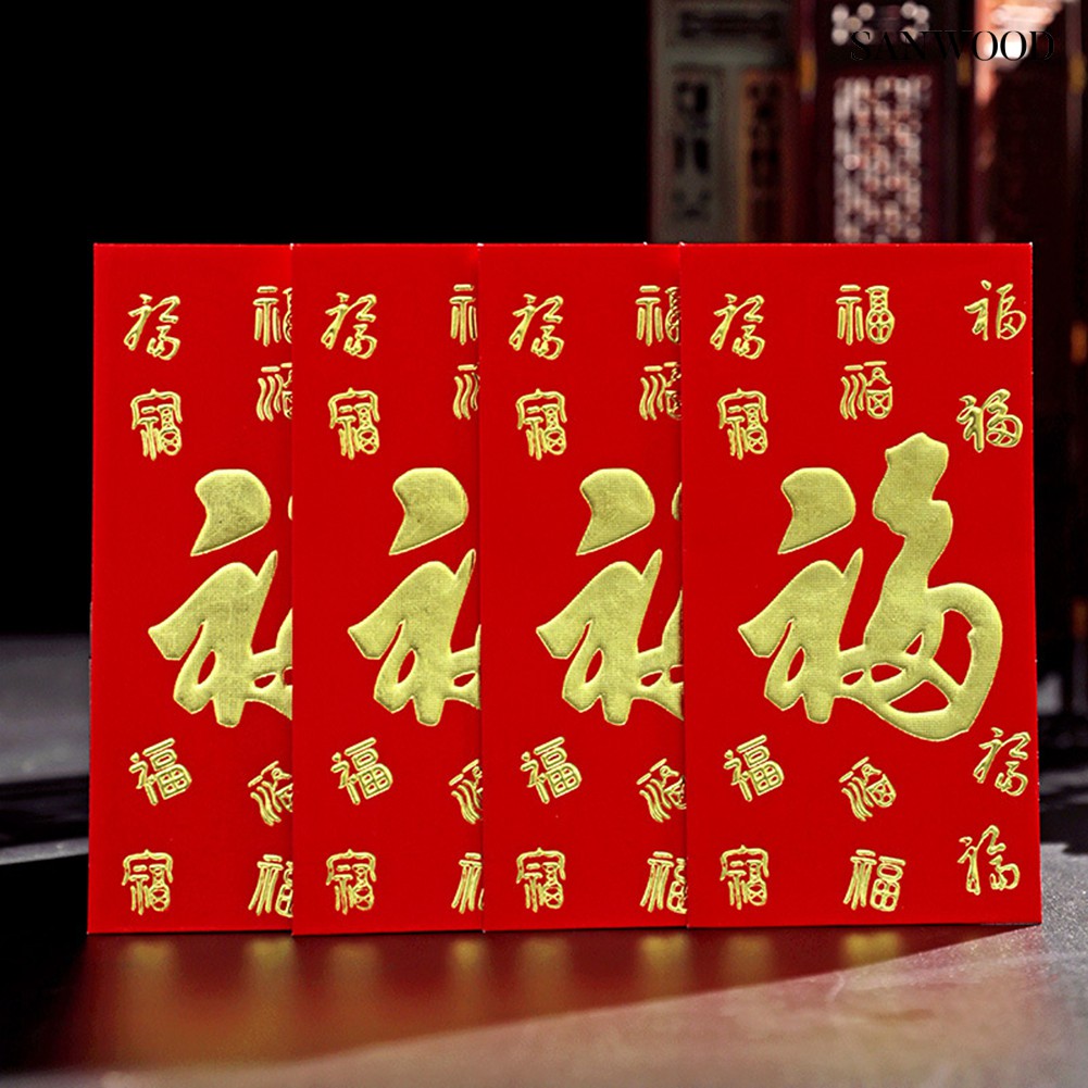 Set 6 Bao Lì Xì Màu Đỏ Mừng Năm Mới