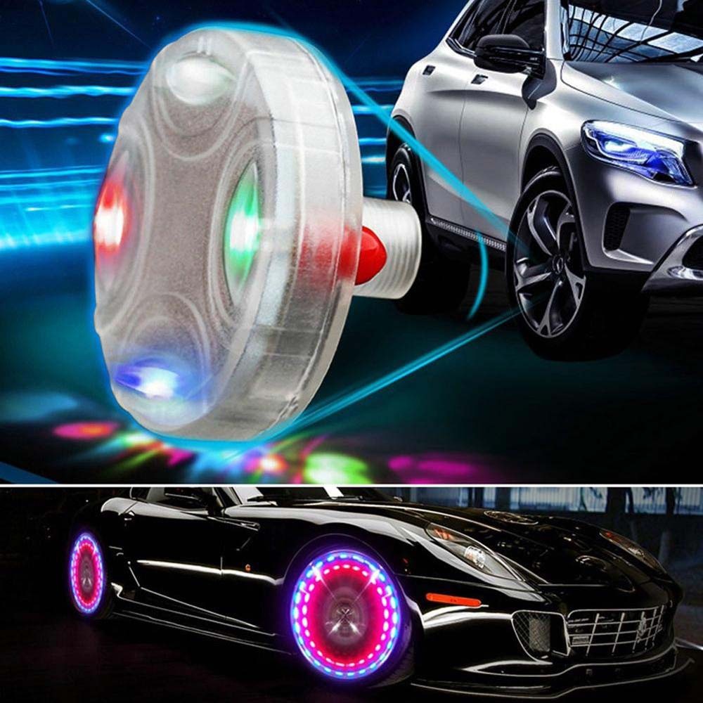 Đèn Led Gắn Van Bánh Xe Hơi Sử Dụng Năng Lượng Mặt Trời Chống Thấm Nước Nhiều Màu Sắc