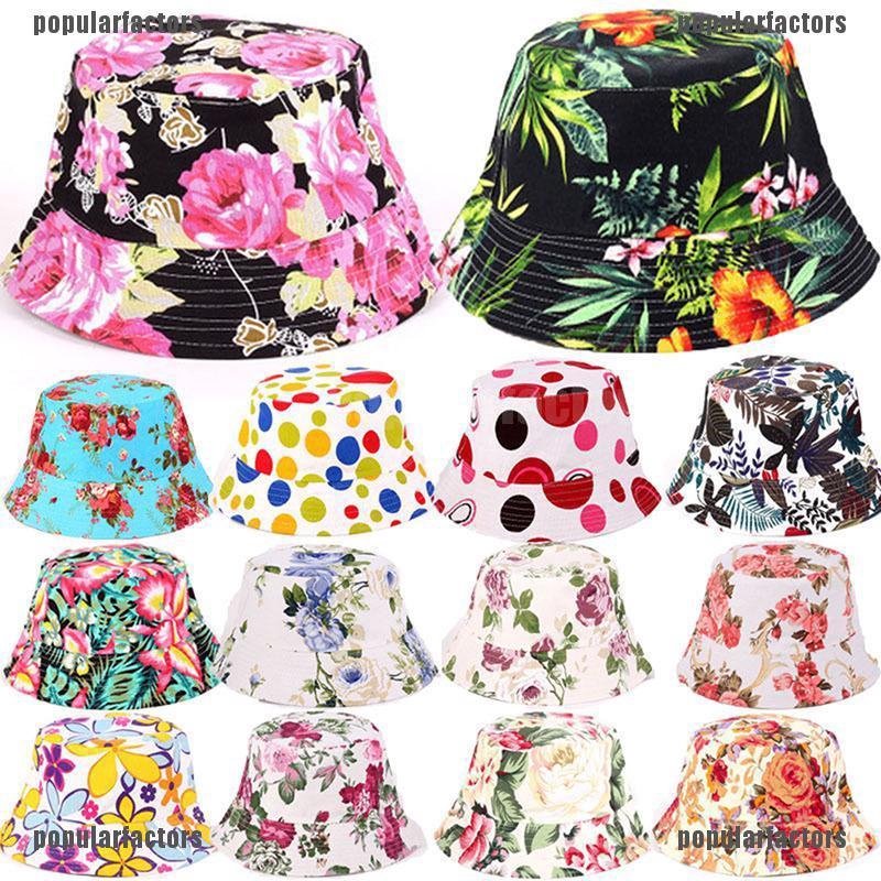 Mũ Rộng Vành Họa Tiết Hoa Thời Trang Cho Nam Nữ