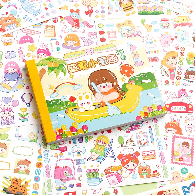 Flowertree Bộ 50 Sticker Dán Trang Trí Sổ Tay