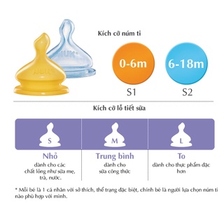 (6m+) NÚM TY SILICONE CỔ RỘNG NUK ( có tách lẻ 1 núm)- KATYDANG