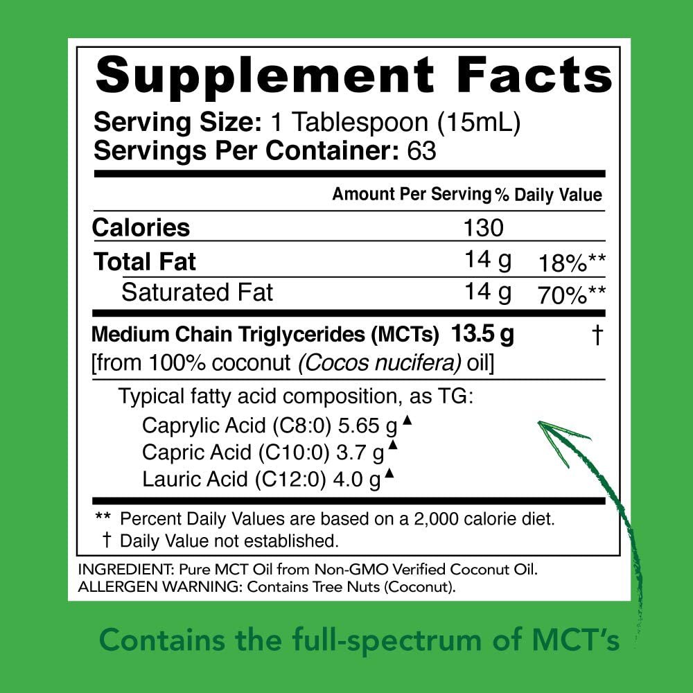 Dầu dừa MCT Oil chuyển hóa chất béo Medium Chain Triglycerides 946ml [Hàng Mỹ]