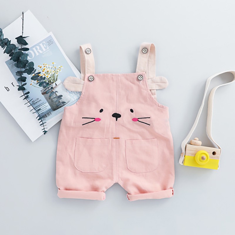 Bộ áo thun cổ tròn ngắn tay + Quần yếm cho bé