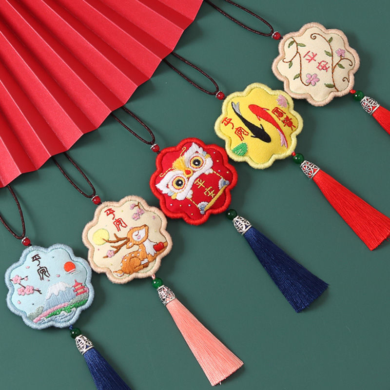 Tự làm / thêu phong cách Trung Quốc / mặt dây chuyền xe hơi / dệt tay / quà tặng / thêu