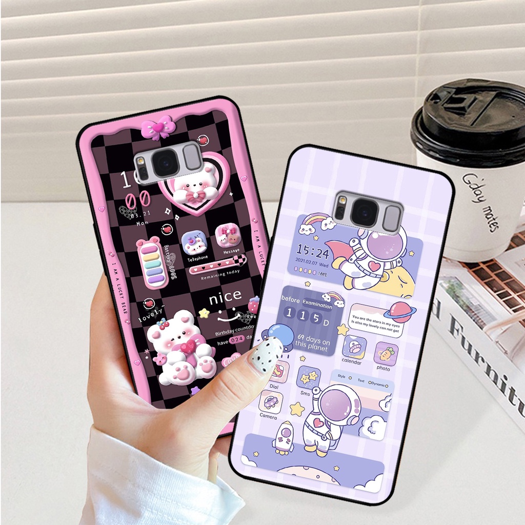 Ốp lưng Samsung S8 - S8 Plus - S8+ hình gấu, vũ trụ ngân hà chibi. ốp chống sốc bền đẹp