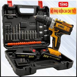 MÁY KHOAN DEWALT 26V 3 CHỨC NĂNG LÕI ĐỒNG , MÁY BẮN VÍT 26V TẶNG KÈM 27 PHỤ KIỆN , MÁY BẮN VÍT 26V