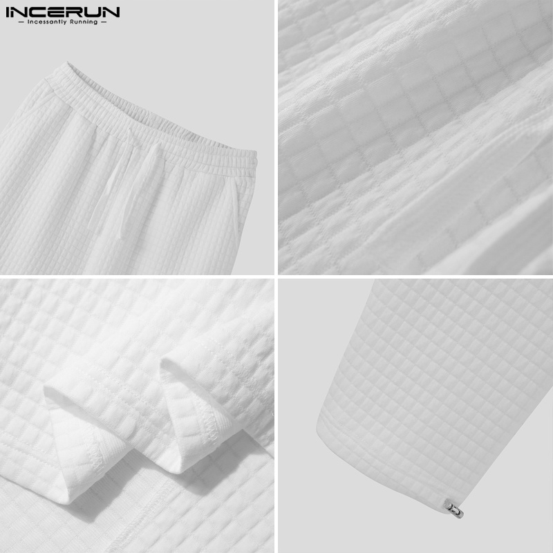 Set áo không tay và quần dài ống rộng INCERUN thiết kế thời trang cho nam