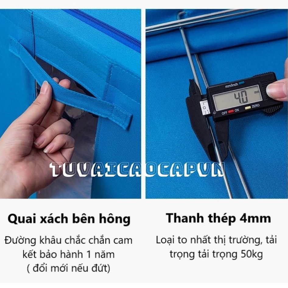 TÚI VẢI TÚI CHĂN ĐỰNG ĐỒ ĐỂ QUẦN ÁO KHUNG THÉP CHỊU LỰC