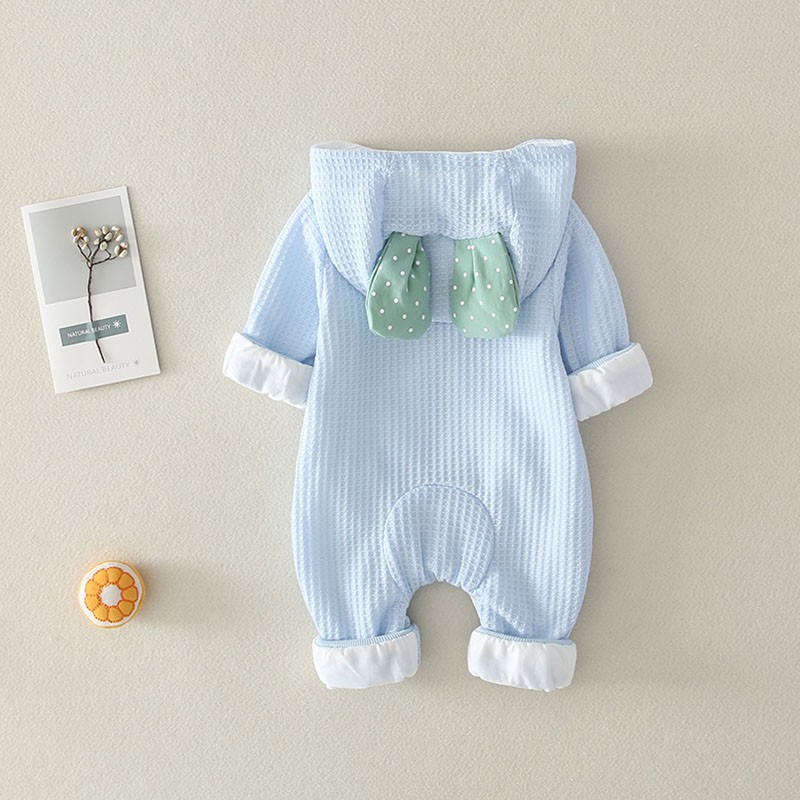 Bộ áo liền quần có mũ trùm họa tiết hình cây xương rồng đáng yêu cho bé