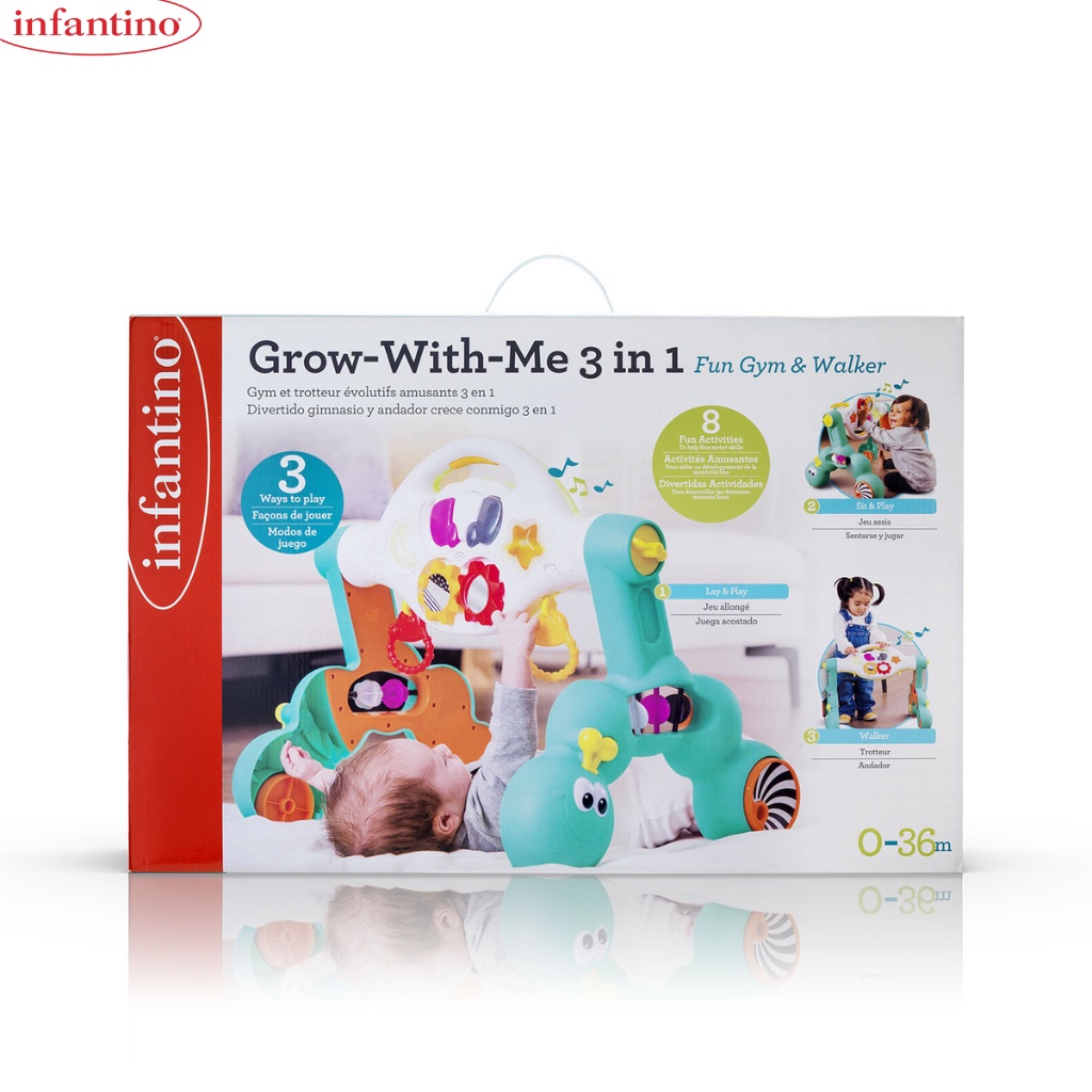 Kệ Chữ A Kiêm Xe Tập Đi 3 Trong 1 Infantino - Grow-With-Me 3 In 1 Fun Gym &amp; Walker