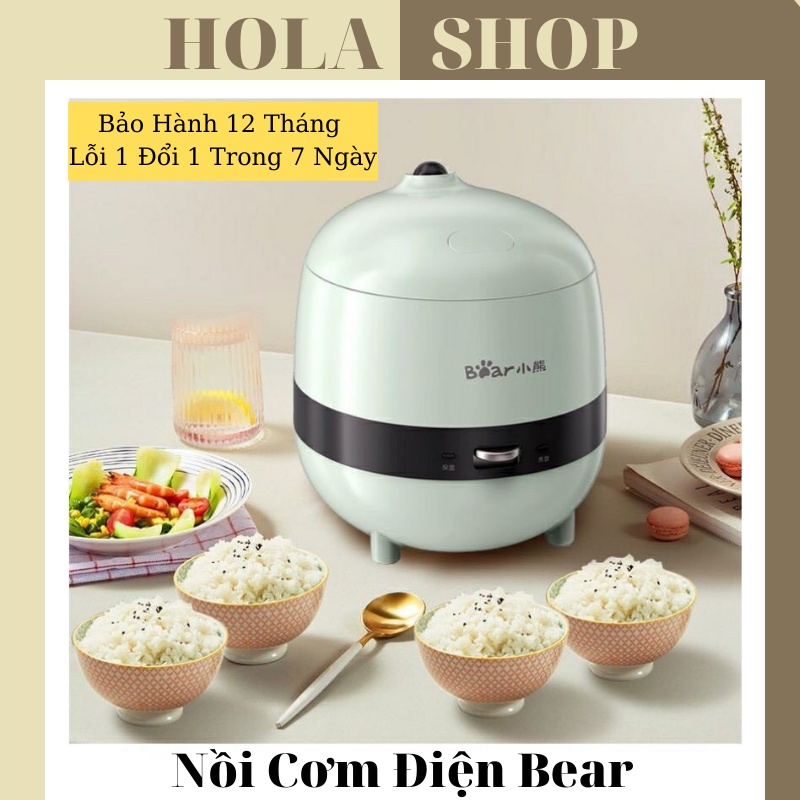 Nồi Cơm Điện Mini Đa Năng Bear DFB-B12K2 1.2L (NẤU CƠM, NẤU CHÁO, HẦM,...) - Hàng Chính Hãng - TẶNG 01 MUÔI MÚC CƠM