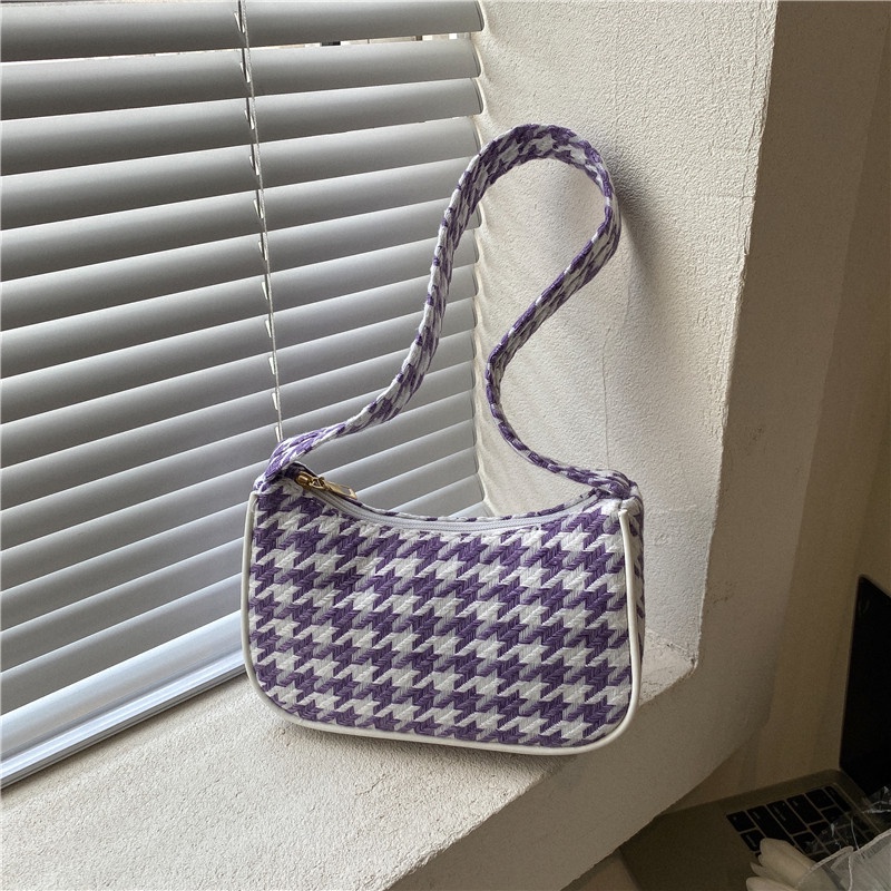 Túi Xách Đeo Vai Họa Tiết Sọc Caro Thời Trang Cho Nữ