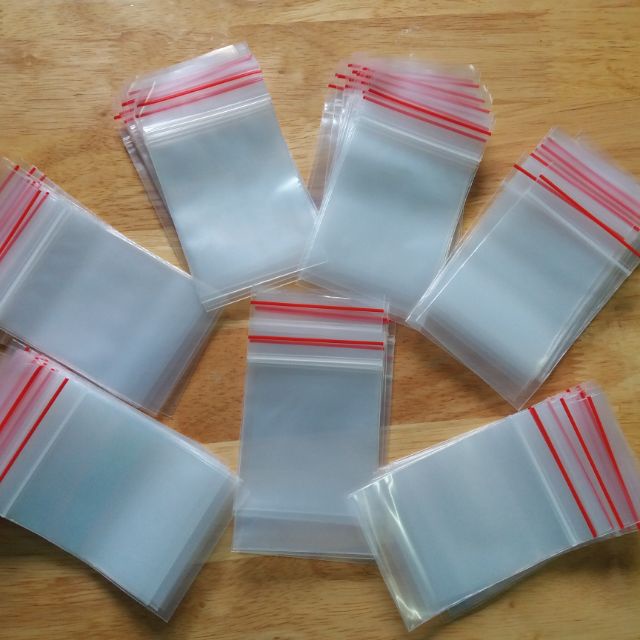 100gram Bịch Túi Zip Chỉ Đỏ Đựng Gia Vị, Thực Phẩm, Thuốc Tây, Loại Tốt, Dày - Ấn Vào Chọn Size