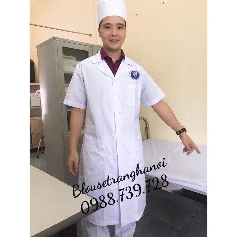 Áo Blouse Bác sĩ vải thô cao cấp, áo choàng bác sĩ, thẩm mỹ viện - Blouse trắng hà nội