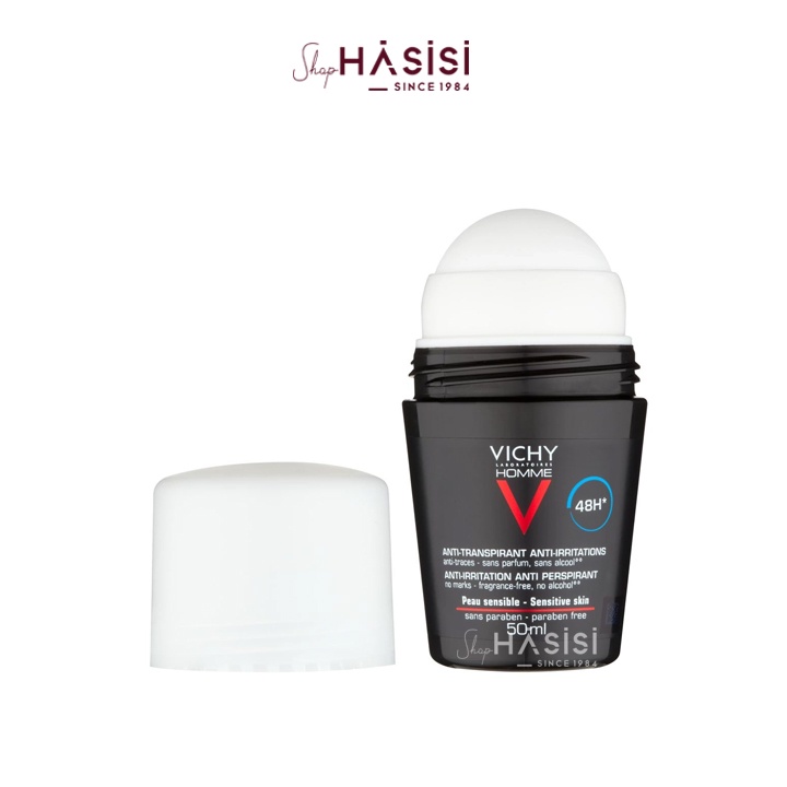 LĂN KHỬ MÙI VICHY - Deodorant Anti-Transpirant 48h 50ml (Chai Đen - Nắp Trắng)