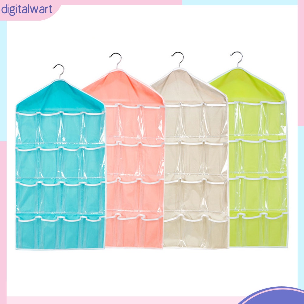 Túi Treo Trong Suốt 16 Ngăn Đựng Đồ Lót / Vớ Chống Bụi Bẩn Tiện Dụng