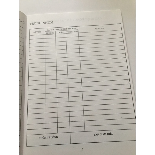 Sổ Sinh Hoạt Chuyên Môn