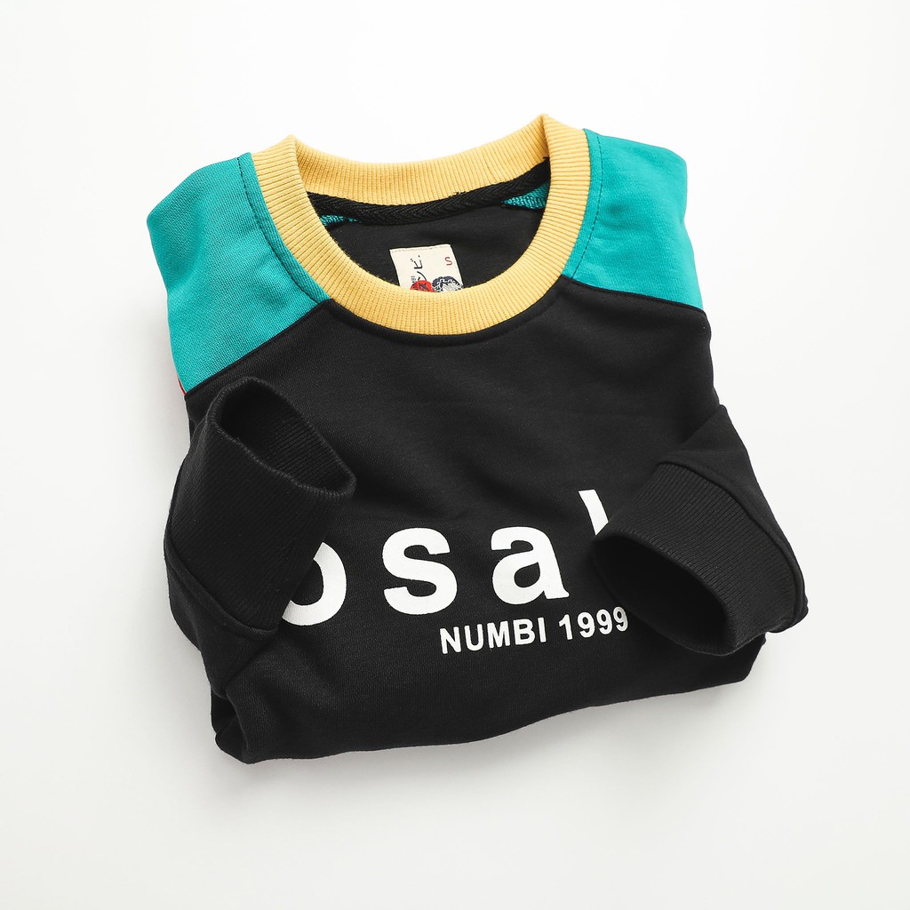 Áo Nỉ Nam Numbi Mix Vai Xanh Đen, Chất Vải Nỉ Dày Dặn Co Giãn, AN001526, SOMEHOW | BigBuy360 - bigbuy360.vn