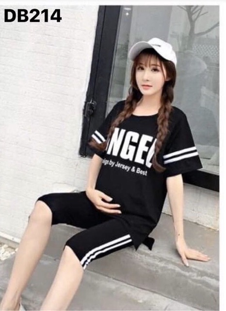 Bộ bầu cotton áo suông