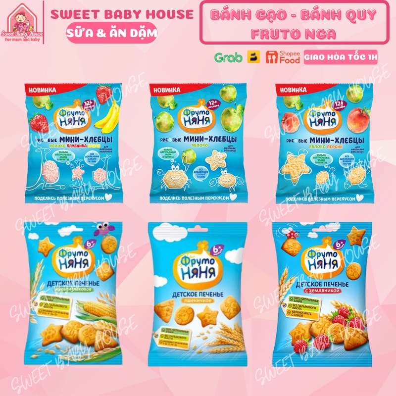 Bánh ăn dặm Fruto Nyanya Nga 50g cho bé từ 6 tháng. Date 1/2024 - Sweet Baby House