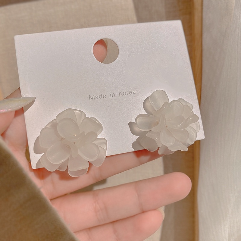 Khuyên tai acrylic hình hoa phong cách hàn quốc đơn giản cho nữ