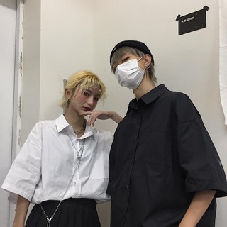 {ẢNH THẬT 8 ẢNH CUỐI} [ORDER] Áo sơ mi trắng tay lở form rộng oversize mặc đi học ulzzang unisex