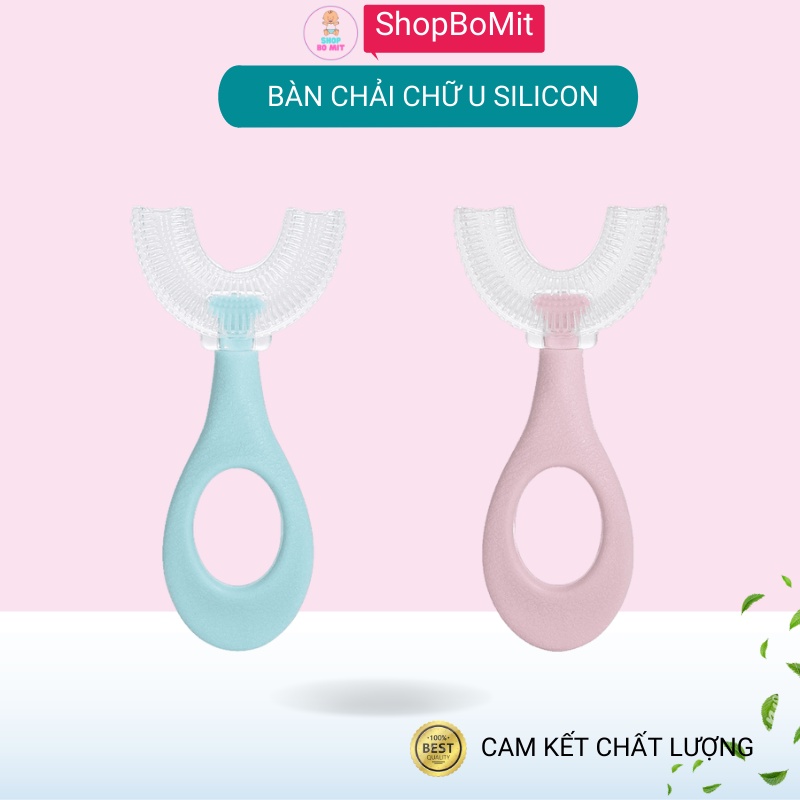 Bàn chải đánh răng cho bé 2-7 tuổi chữ U 360 độ trẻ em silicon siêu mềm SHOPBOMIT BCCU03