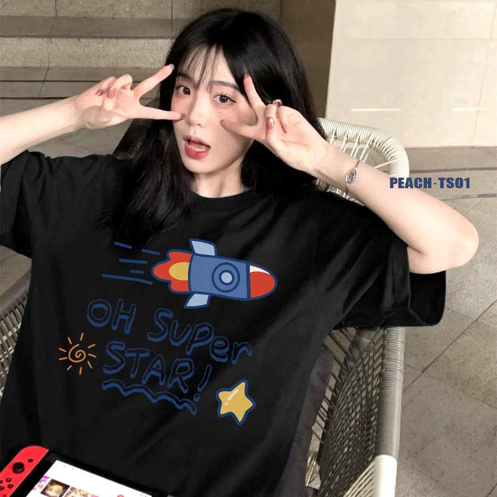 NRVP Áo Thun 100% Cotton Dáng Rộng Thời Trang Hàn Quốc Cho Nữ