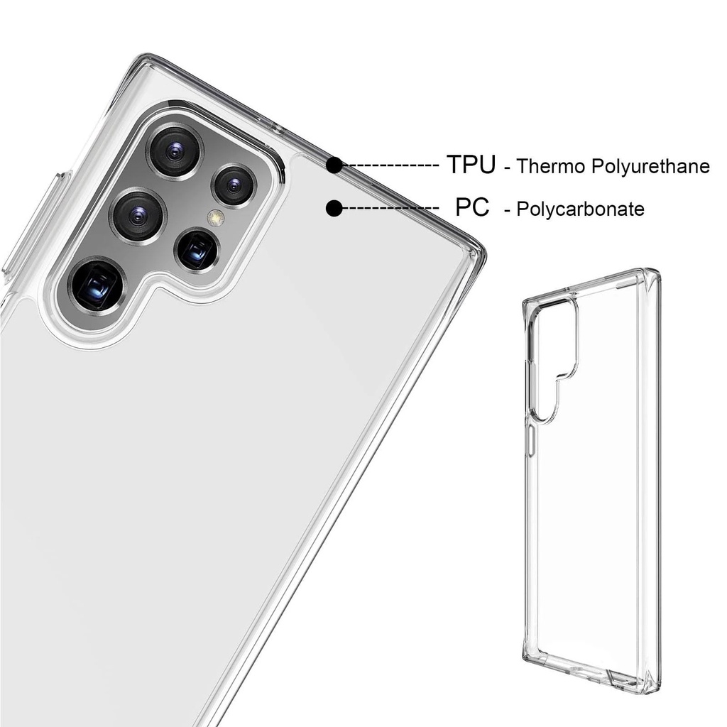 Ốp Điện Thoại Acrylic Cứng Trong Suốt Hấp Thụ Sốc Cho Samsung S22 S21 S20 Ultra S21 S20 FE NOTE10 NOTE20 PLUS A52 72 32 53