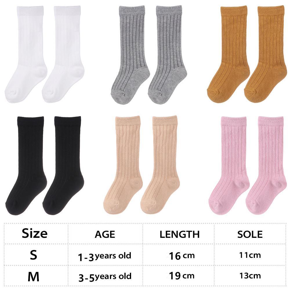 Vớ Cotton Dài Qua Gối Họa Tiết Kẻ Sọc Màu Kẹo Ngọt Cho Bé