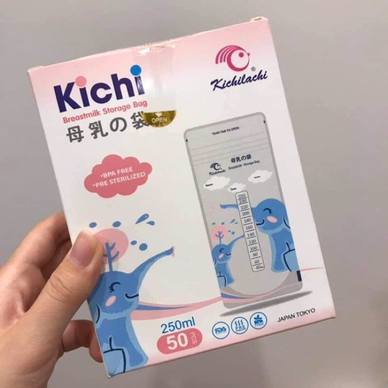 Bộ 50 Túi Đựng Sữa Kichilachi 250ml Nhật Bản