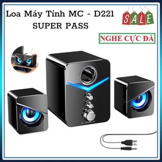 Loa Máy Tính Để Bàn Cao Cấp MC D221 Âm Super Bass Siêu Khỏe Có Đèn LED Tích Hợp Thêm Chức Năng Kết Nối Qua Bluetooth