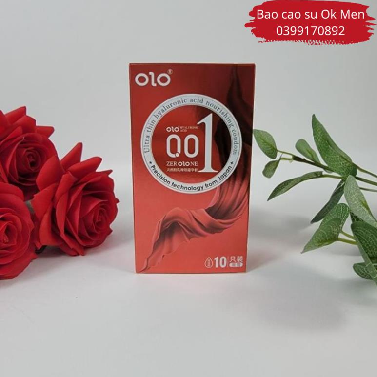 Bao Cao Su OLO 001 Nourishing đỏ, BCS Gai, Siêu Mỏng, Truyền Nhiệt Cao Cấp Hộp 10BCS