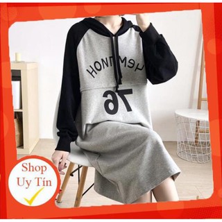 ( MẪU MỚI ) ✅ Váy bầu cho mẹ chất thun dầy dặn, váy cho bé ti sau sinh ấm ấp mùa đông B12