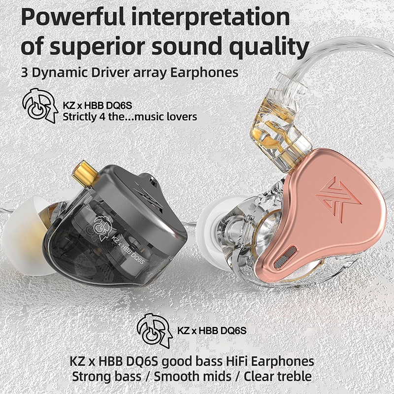 Tai Nghe Nhét Tai Có Dây KZ X Hb DQ6S Chống Ồn Âm Thanh HIFI Kiểu Dáng Thể Thao