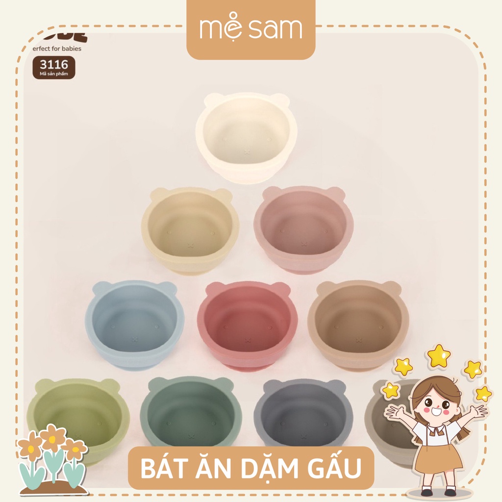 Bát ăn dặm gấu silicon Tobé