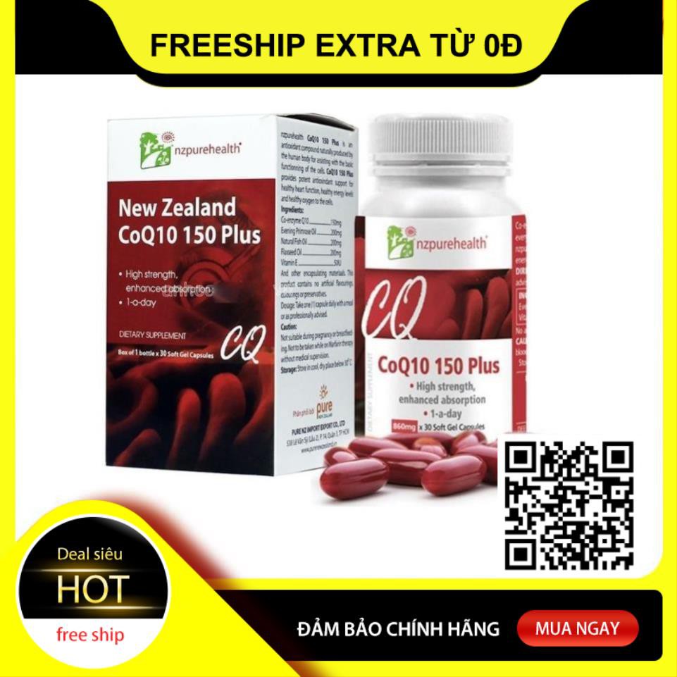 Chống Lão Hoá Nzpurehealth CoQ10 150 Plus 30 viên | BigBuy360 - bigbuy360.vn