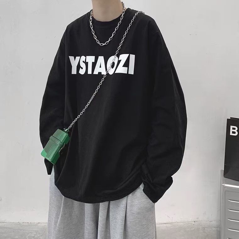 Áo Thun Tay Dài Cổ Tròn In Chữ Thoải Mái Thời Trang unisex size M-5XL