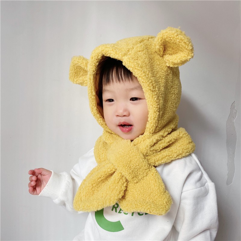 Mũ Tai Gấu Kèm Khăn Choàng Ấm Áp Cho Bé