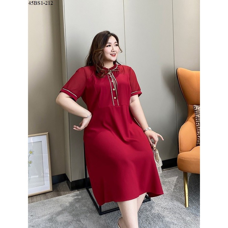 Đầm đỏ thời trang có size lớn 50-120kg (Weighty Look) - BS1-121