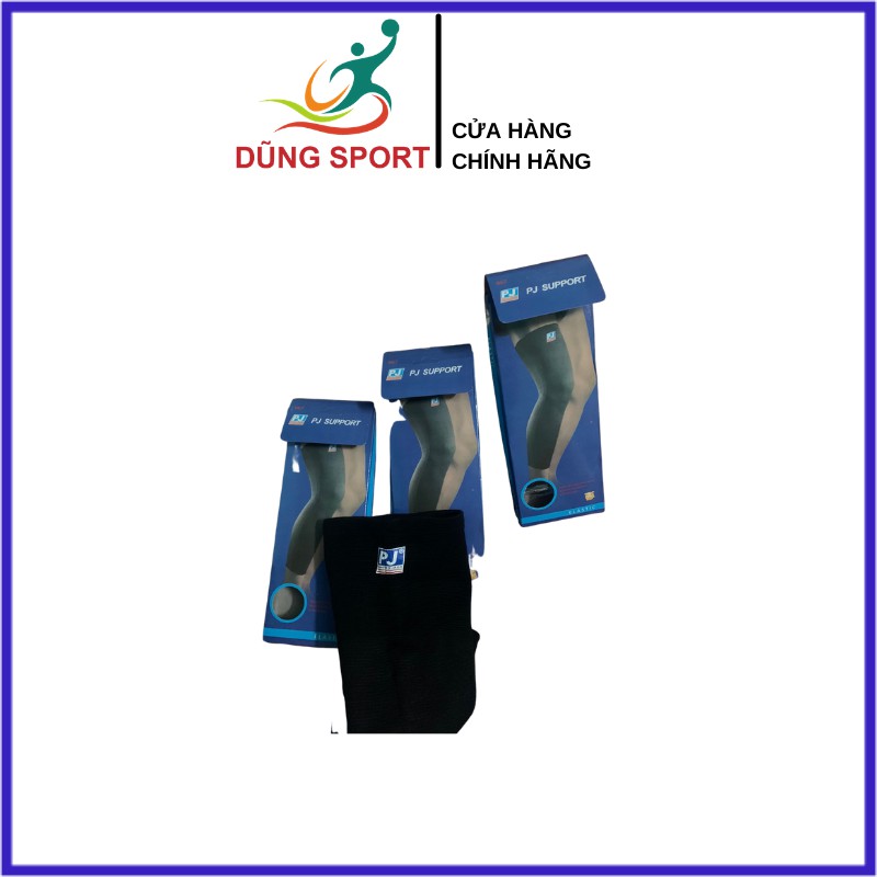 Băng bảo vệ đầu gối PJ 967 cao cấp hàng chính hãng, chất liệu vải màu đen, bó gối dài bảo vệ đầu gối khi chơi thể thao