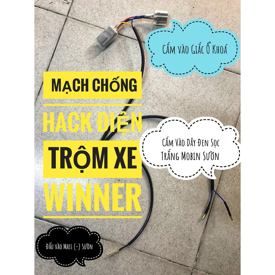 Mạch chống Hack TRộm Xe Honda Winner V1 Mở Điện Từ cầu Chì