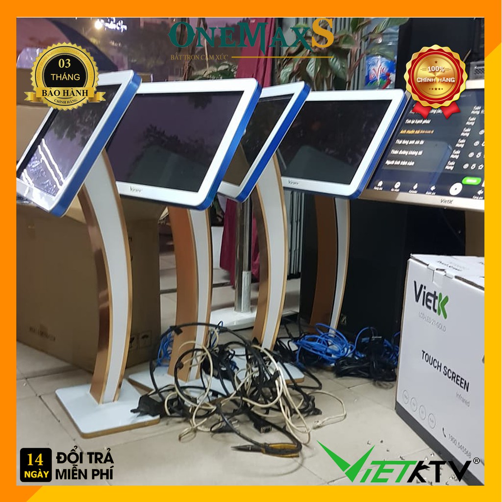 Màn hình cảm ứng chọn bài VietKTV 22 inch CŨ Viền Xanh [Hàng chính hãng Bảo hành 03 tháng]