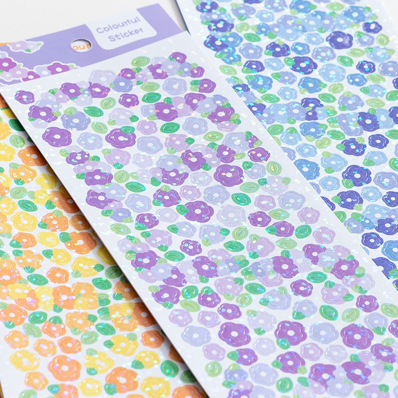 1 Tấm Hình Dán Hoa Màu Laser