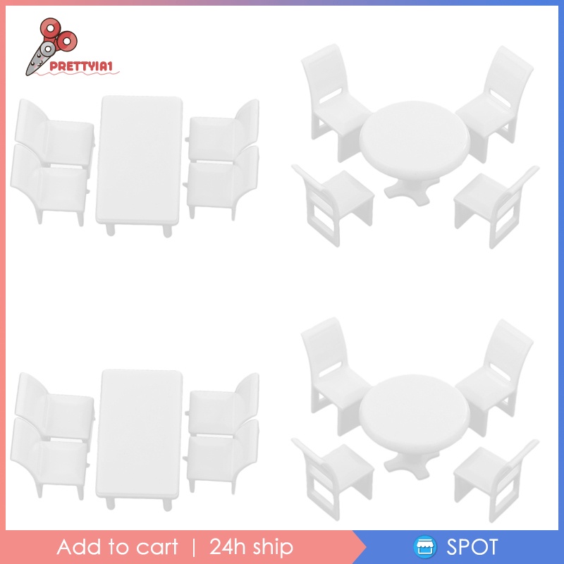 Set 1 / 50 Mô Hình Bàn Ăn + Ghế Nhựa Mini Cho Nhà Búp Bê