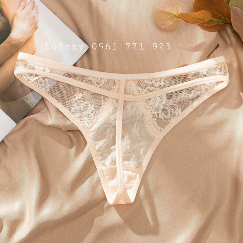 Quần lót lọt khe chữ T sexy gợi cảm, Quần lót ren lọt khe xẻ đáy màu da đen trắng đỏ xanh tím