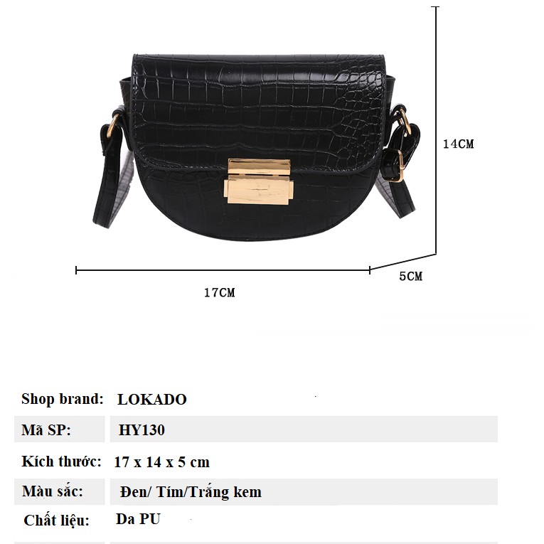 Túi đeo chéo nữ LOKADO túi nữ khóa bấm da mềm xinh đẹp-HY130 | BigBuy360 - bigbuy360.vn