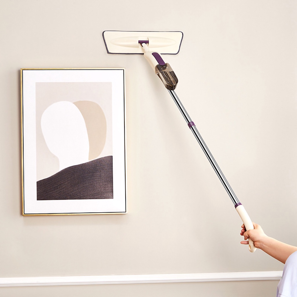 Cây lau nhà phun nước diện tích rộng 98cm thiết kế gọn nhẹ với bình 400ml