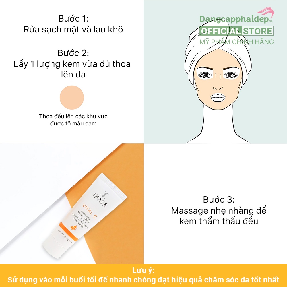 Kem giảm kích ứng, làm dịu da Image Vital C Hydrating Repair Creme