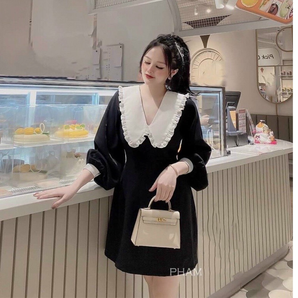 BONUCCI Đầm váy trơn cổ bèo ( đen, hồng ) tôn dáng siêu xinh cho nàng thời trang nữ dạo phố dự tiệc | BigBuy360 - bigbuy360.vn